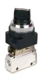 Button/Switch Valves: 1/8", 2-Port, 2-Position, 3-Way